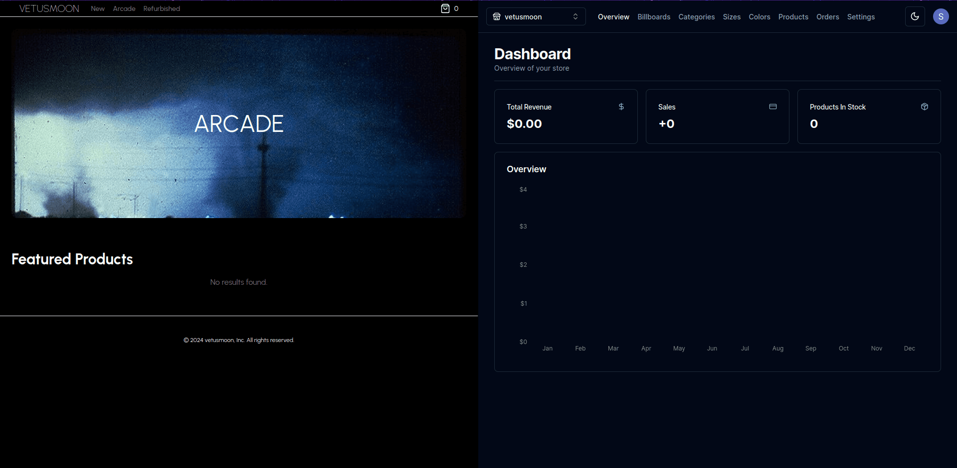 Ecommerce with Dashboard Shadcn, Nextjs y Tailwind